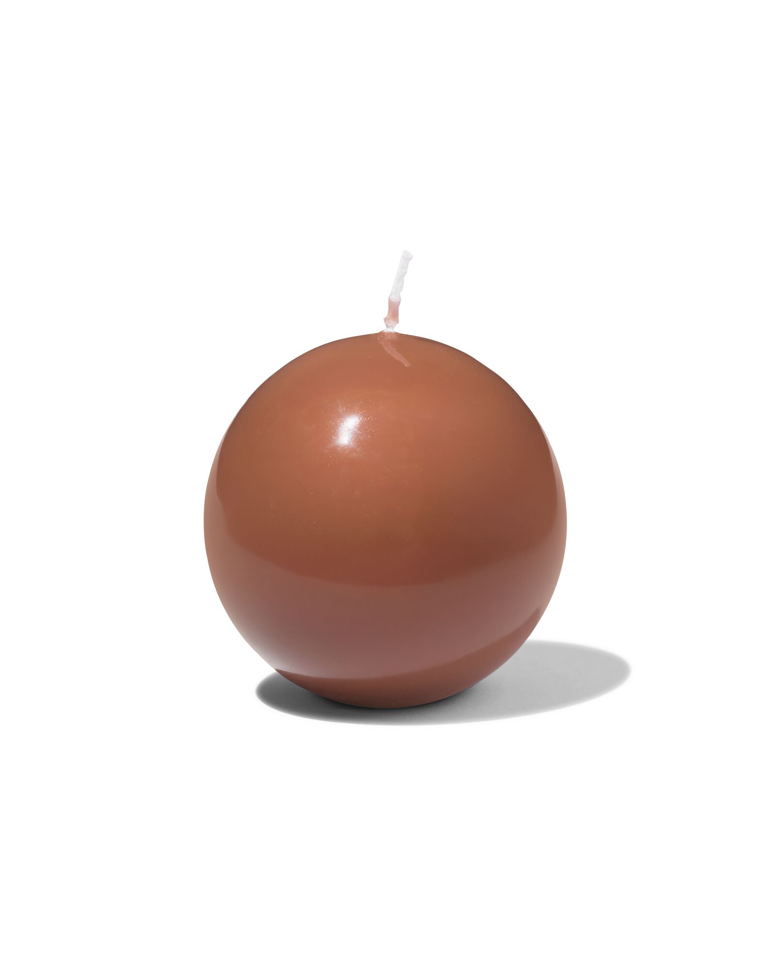 bougie sph&eacute;rique ⌀7cm verre marron - 13504222 - HEMA