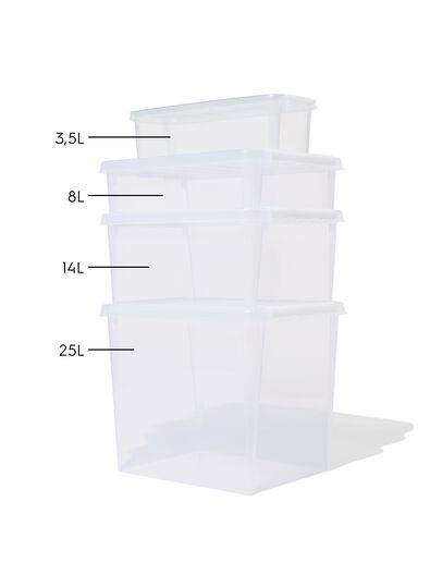 bo&icirc;te de rangement Madrid transparente 8L 40 x 30 x 12 - 2000000312 - HEMA