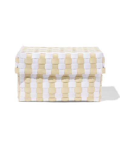 panier 25x15cm avec couvercle beige &agrave; carreaux - 39800050 - HEMA