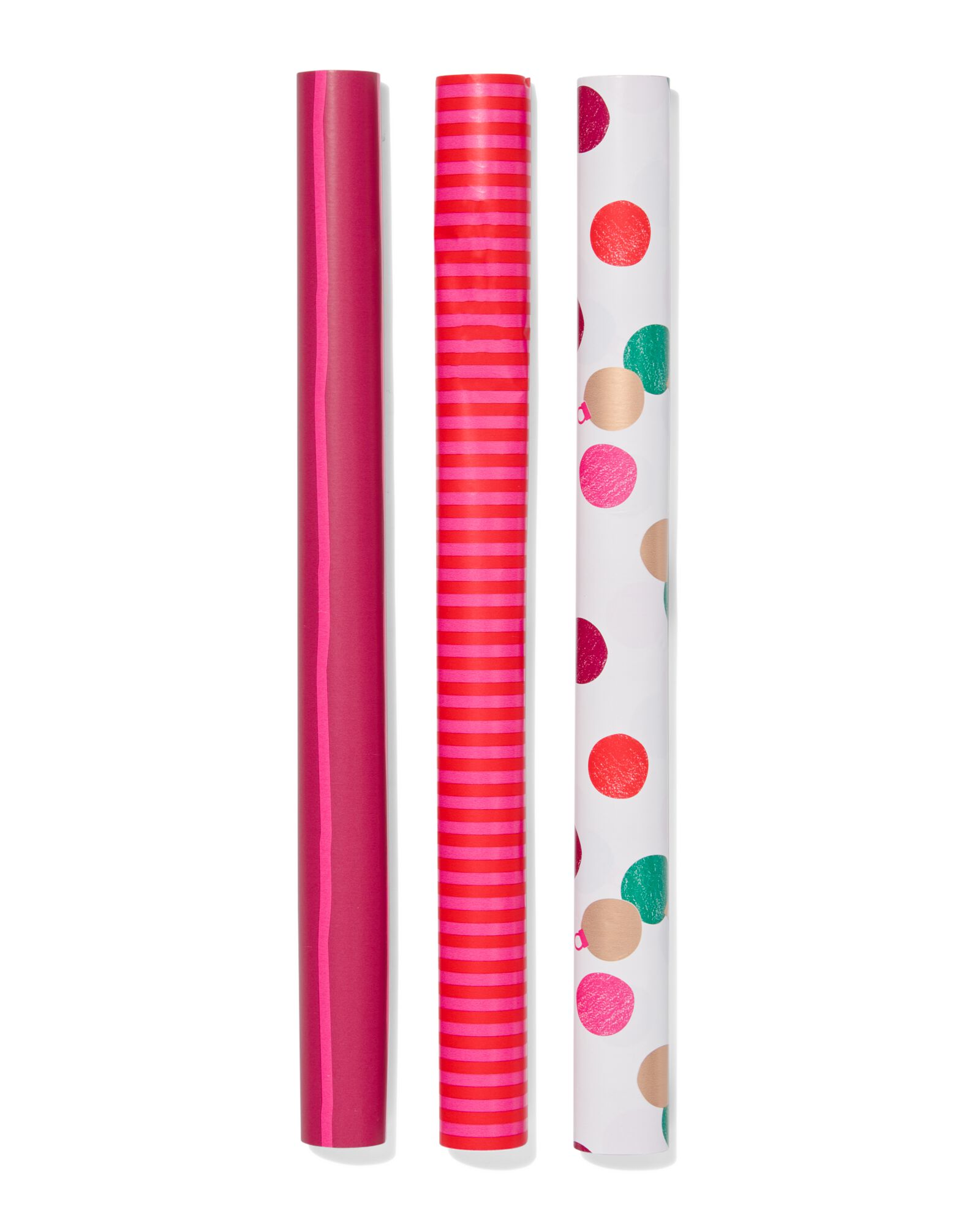 3 rouleaux de papier cadeau 200x50cm rayures - 25740006 - HEMA