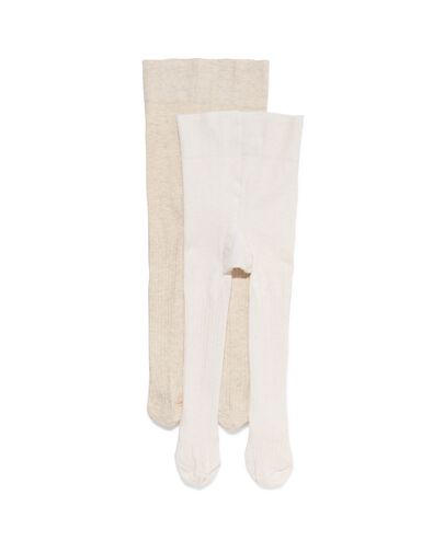 collants b&eacute;b&eacute; c&ocirc;tel&eacute;s - 2 pi&egrave;ces beige beige - 4700700BEIGE - HEMA