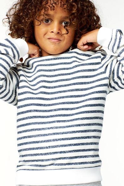 Kinder-Sweatshirt, Streifen eierschalenfarben - 1000025558 - HEMA