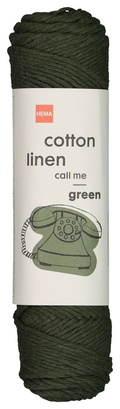 fil mélange coton et lin vert - 1000022684 - HEMA