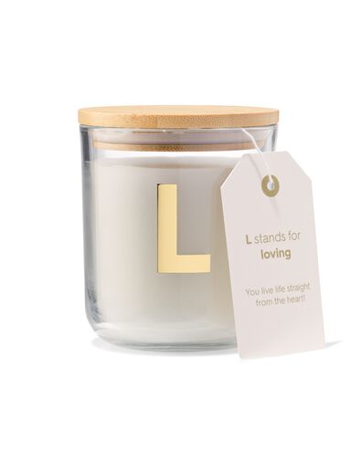 Kerze im Glas, &Oslash; 8 &times; 10 cm, Buchstabe L - 61100411 - HEMA