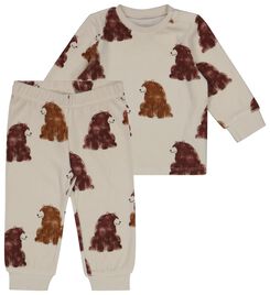 pyjama bébé velours ours blanc blanc - 1000028777 - HEMA
