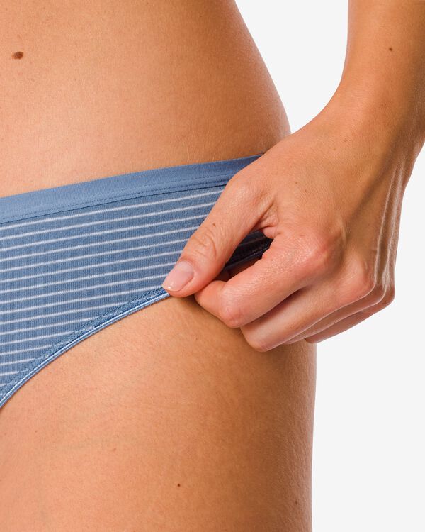 dames strings stretch katoen - 2 stuks blauw blauw - 1000030301 - HEMA