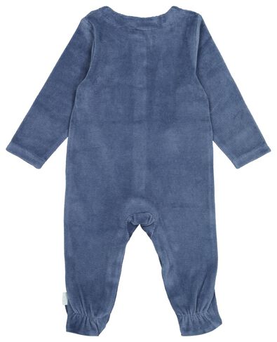 Newborn-Jumpsuit, Samt, gerippt blau - 1000025523 - HEMA