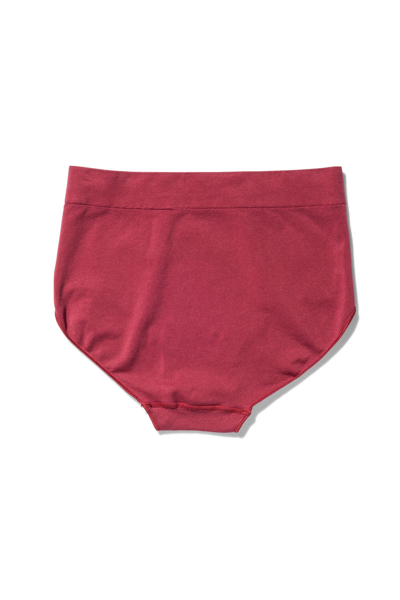 dames slip met hoge taille naadloos micro donkerrood - 1000029406 - HEMA