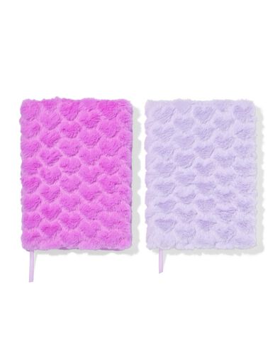 carnet A5 peluche lignes c&oelig;urs  - 14540192 - HEMA