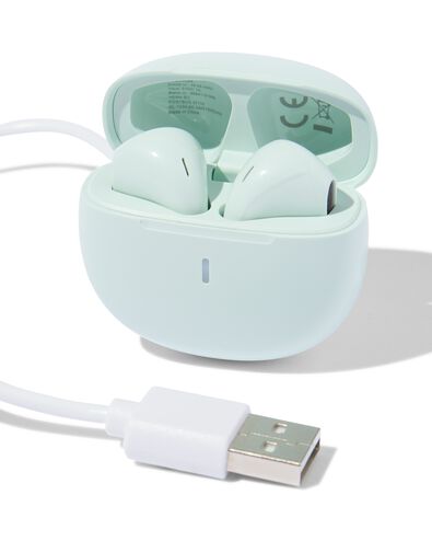 &eacute;couteurs sans fil dans bo&icirc;tier de charge vert menthe - 39680052 - HEMA