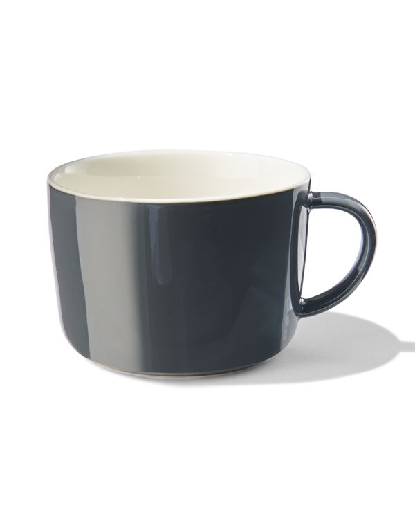 mug à cappuccino - 330 ml - Chicago - gris foncé - 9680053 - HEMA