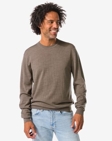 Herrenpullover Nyck, Merinowolle taupe taupe - 2129930TAUPE - HEMA