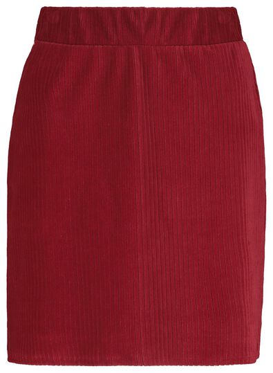 jupe pour femme velours côtelé rouge - 1000022043 - HEMA