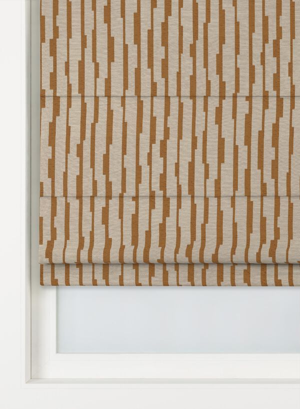 Raffrollo Andel, lichtdurchl&auml;ssig, Octa, Ecru-Cognac - 46107102 - HEMA