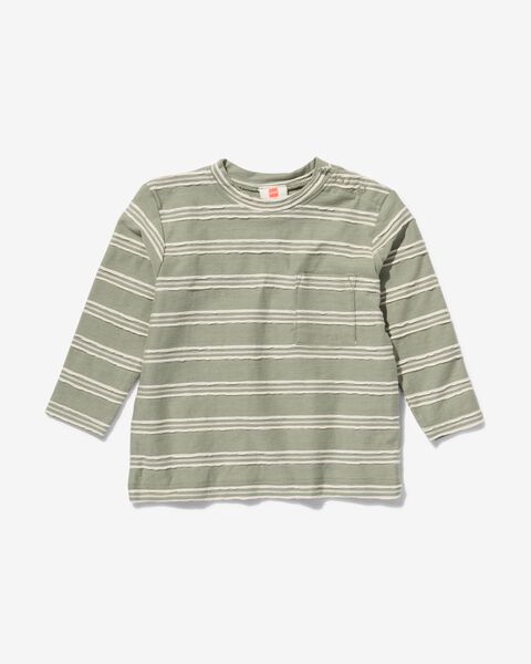 baby t-shirt met strepen groen groen - 1000029745 - HEMA