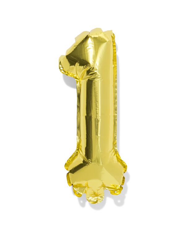 Folienballon Zahl 1, 30 cm, Gold - 14260022 - HEMA