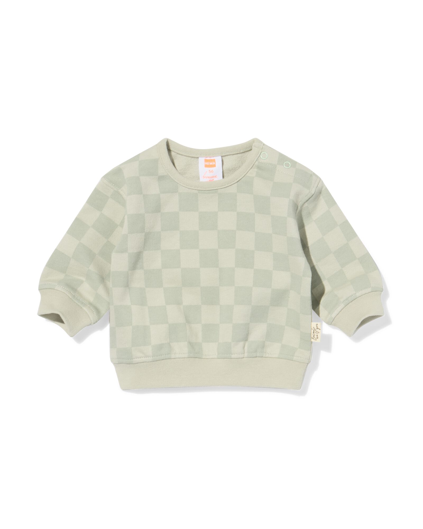 newborn trui jersey blokken lichtgroen - 33444020LIGHTGREEN - HEMA