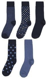 5er-Pack Herren-Socken, Punkte dunkelblau dunkelblau - 1000025310 - HEMA