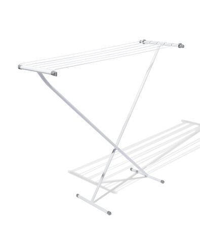 W&auml;schest&auml;nder 111 x 32 cm, schmal, Metall wei&szlig; - 20500226 - HEMA