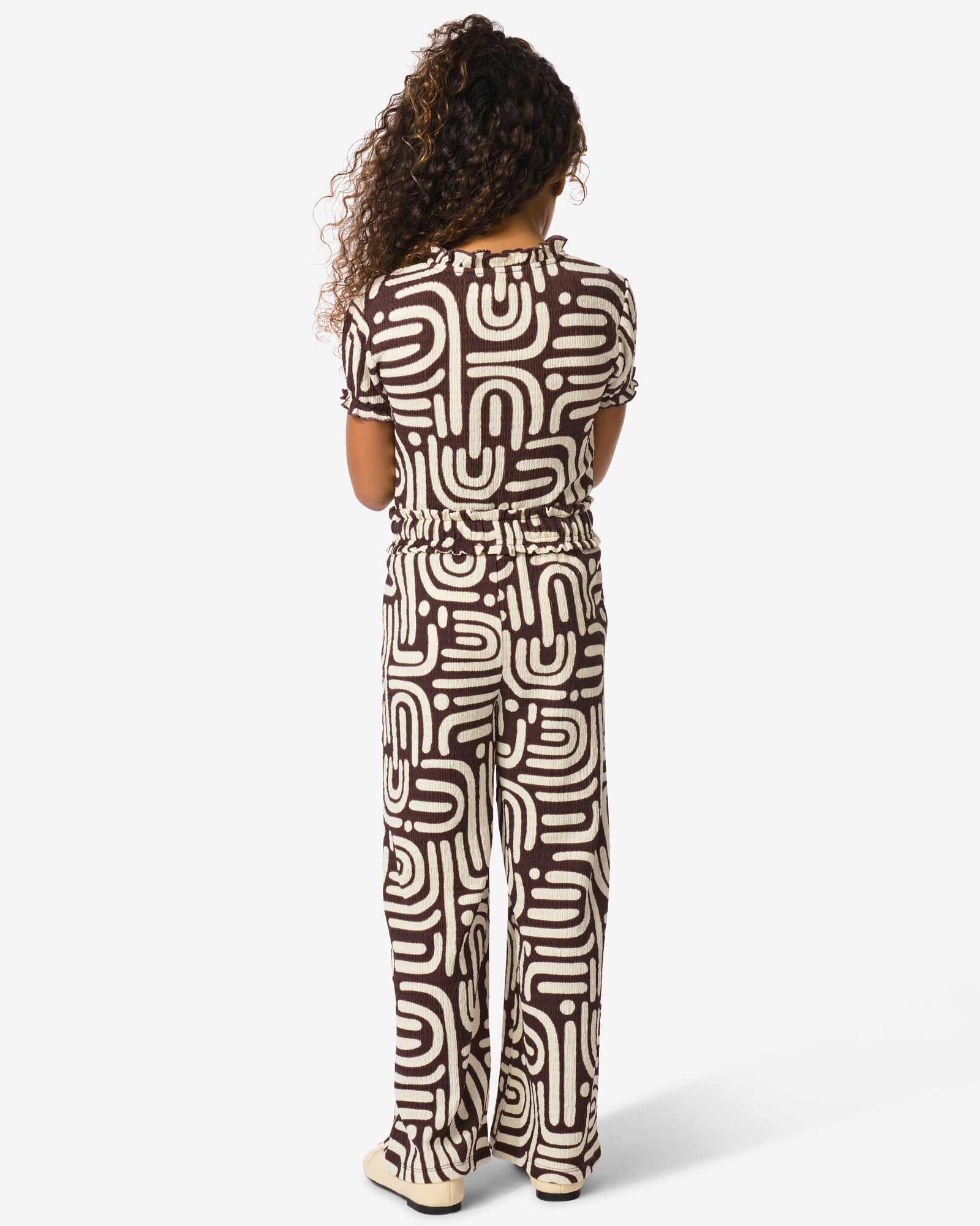 legging enfant coupe large jersey abstrait marron fonc&eacute; marron fonc&eacute; - 30861707DARKBROWN - HEMA