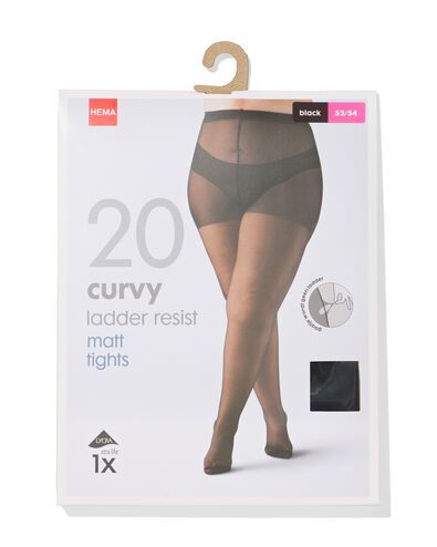 panty 20denier curvy anti-ladder zwart zwart - 4060205BLACK - HEMA