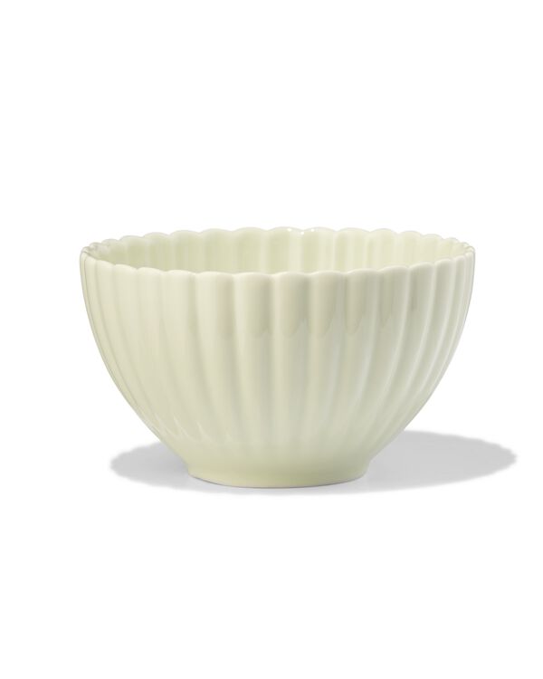 bol ⌀12x7cm fa&iuml;ence fleur verte - 9650344 - HEMA