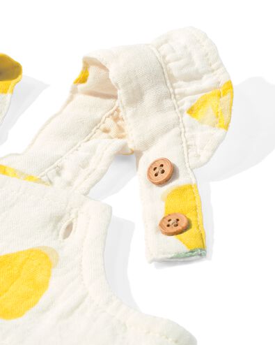 newborn jumpsuit mousseline citroenen ecru 74 - 33488015 - HEMA