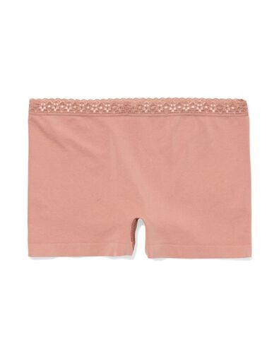 Nahtlose Damen-Boxershorts aus Mikrofaser mit Spitze hellbraun - 19690822LIGHTBROWN - HEMA