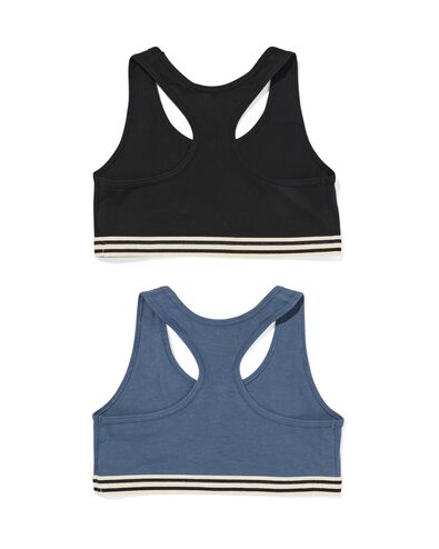 2 croptops enfant coton stretch noir - 19310160BLACK - HEMA