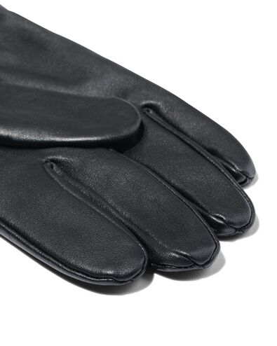 Herren-Handschuhe, touchscreenfähig, Leder schwarz M - 16580117 - HEMA