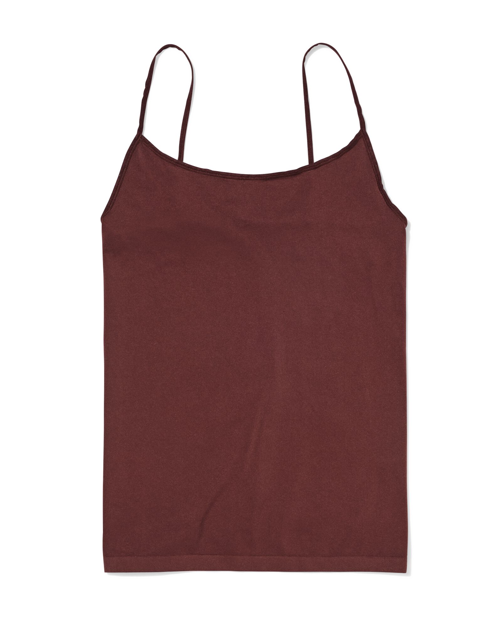 d&eacute;bardeur femme sans coutures microfibre bretelles spaghetti marron fonc&eacute; - 19601714DARKBROWN - HEMA