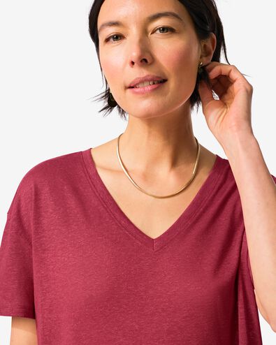 dames T-shirt Evie rood rood - 36209350RED - HEMA