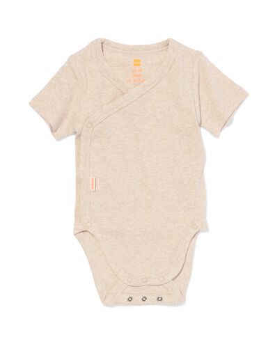 body &eacute;volutif pour nouveau-n&eacute; en bambou c&ocirc;tel&eacute; sable - 33420120SAND - HEMA