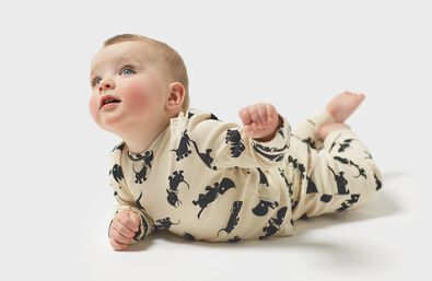 pyjama bébé côtelé Takkie blanc - 1000024783 - HEMA