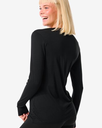 t-shirt thermique femme noir noir - 1000022106 - HEMA