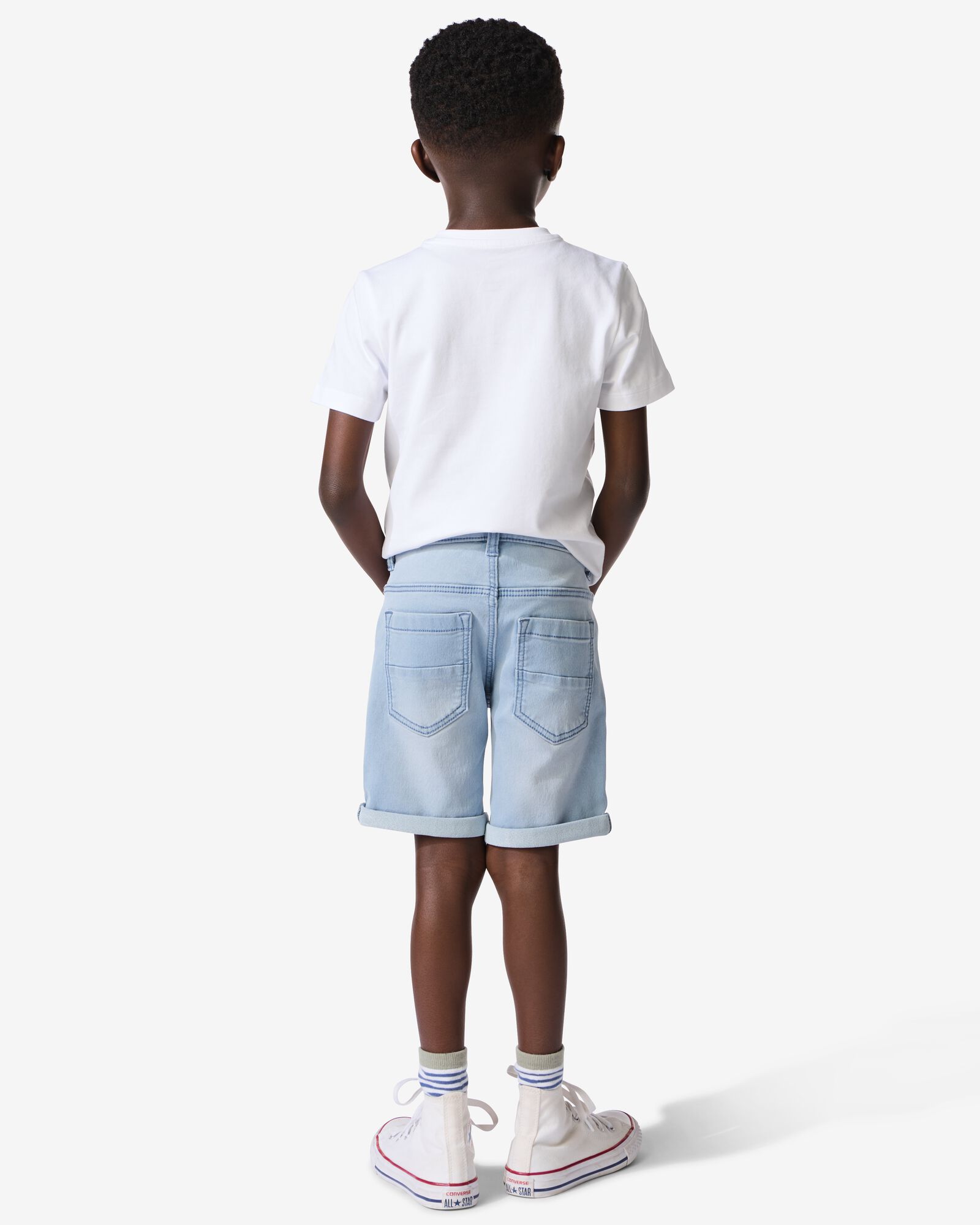 kindershort jogdenim lichtblauw lichtblauw - 1000023199 - HEMA