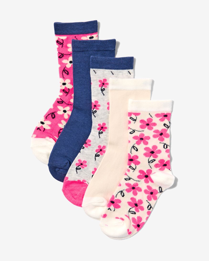 5er-Pack Kinder-Socken, mit Baumwolle bunt bunt - 1000030112 - HEMA