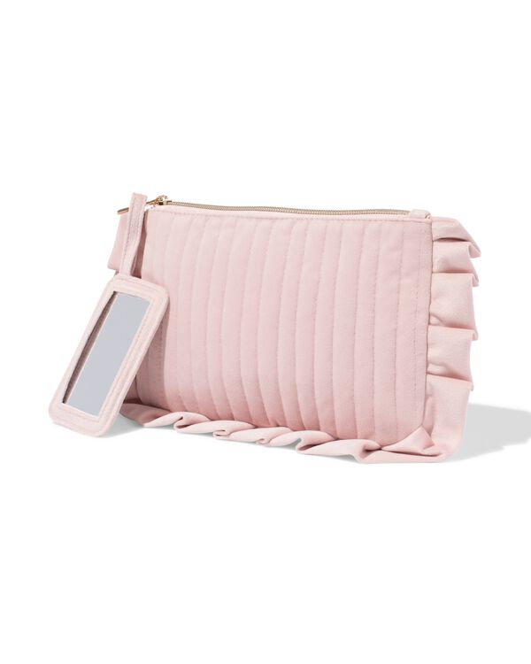 make-up tas 21x14cm velours roze - 11890721 - HEMA