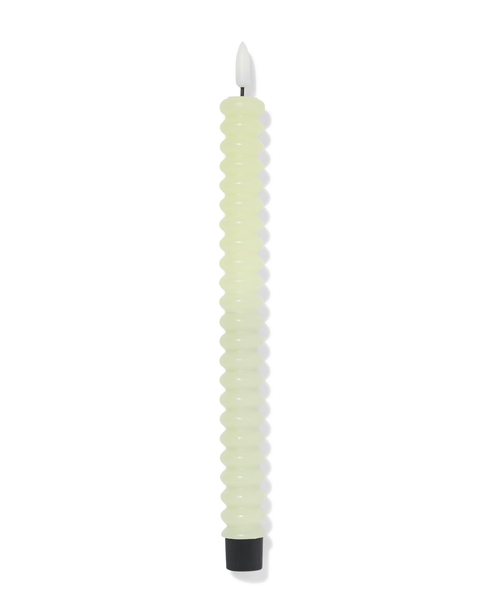 LED-Haushaltskerze, &Oslash; 2,3 &times; 29 cm, mit Rippenstruktur, Hellgr&uuml;n - 13550125 - HEMA