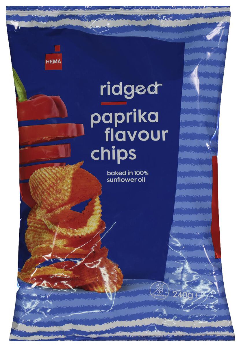chips ondulés paprika 240g - 10643601 - HEMA