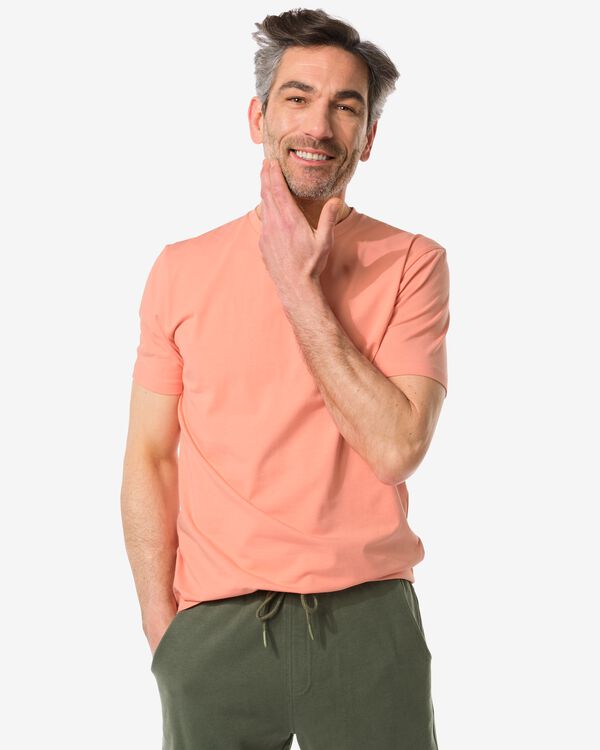 heren t-shirt met stretch roze roze - 2115201PINK - HEMA