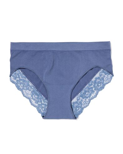 slip hipster femme sans coutures microfibre avec dentelle bleu bleu - 19611454BLUE - HEMA