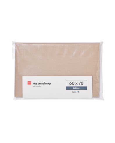 taie d'oreiller 60x70cm coton doux taupe - 5130027 - HEMA