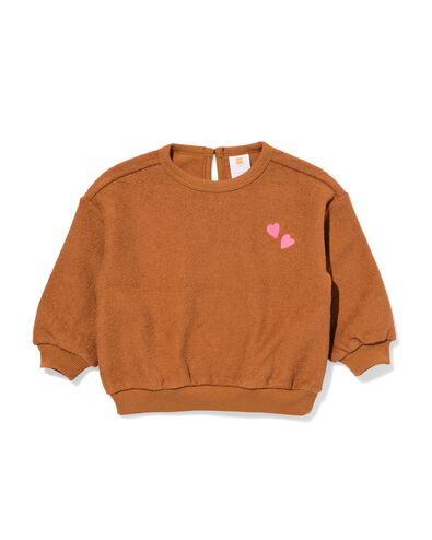 babysweater hartjes bruin - 33038670BROWN - HEMA
