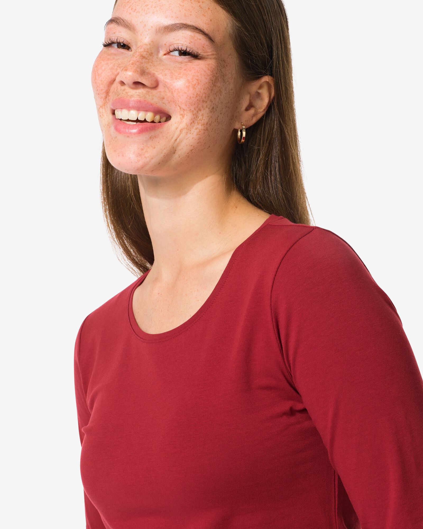 Damen-T-Shirt Basic, O-Ausschnitt rot - 36302270RED - HEMA