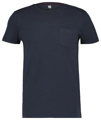 t-shirt homme bleu foncé - 1000023459 - HEMA