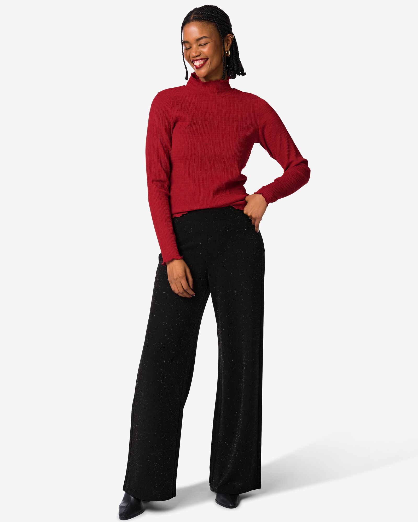 pantalon femme Wani &agrave; paillettes noir noir - 36248540BLACK - HEMA