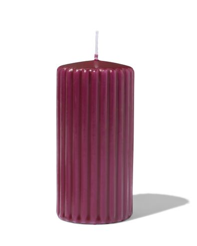 bougie 6 x 12 cm nervur&eacute;e rouge fonc&eacute; - 13503109 - HEMA