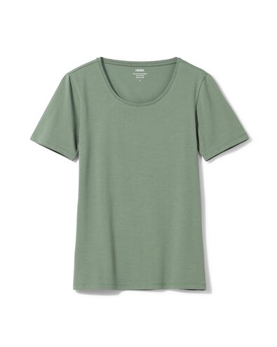 Damen-T-Shirt, Basic, Rundhalsausschnitt gr&uuml;n gr&uuml;n - 36300270GREEN - HEMA