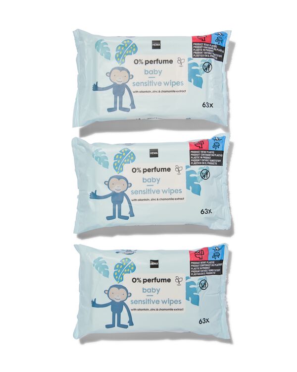 baby lotiondoekjes zonder parfum - 3x63 stuks - 11335173 - HEMA